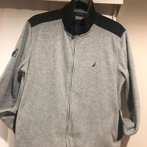 Nautica men’s fleece zip up, light grey, size S